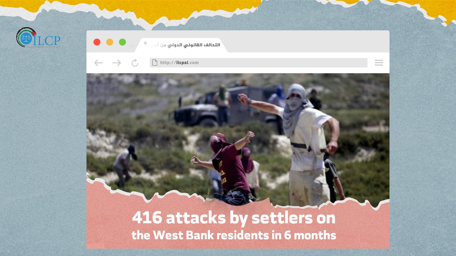 416 attacks by settlers on the West Bank residents in 6 months